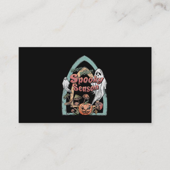 Tarjeta De Visita Fantasma Temporada Ghost Pumpkin Halloween Día 247 (Anverso)