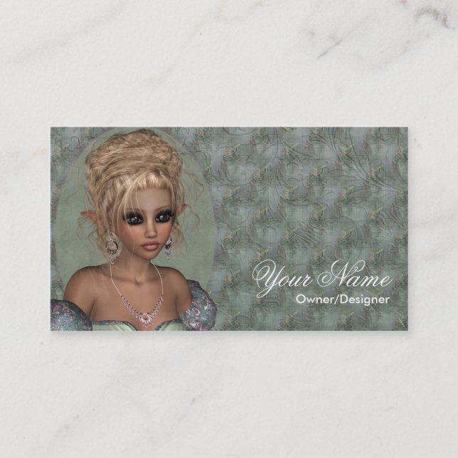 Tarjeta De Visita Fantasy Bonito Blona Fairy Business Card (Anverso)