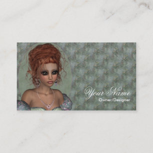 Tarjeta De Visita Fantasy Bonito Redhead Fairy Business Card