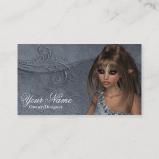 Tarjeta De Visita Fantasy Brunette Fairy Bonito Business Card