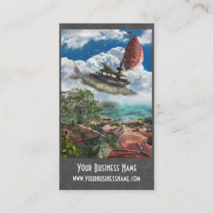 Tarjeta De Visita Fantasy Business Card con un barco único y volado