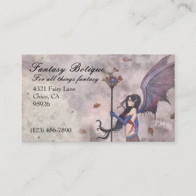 Tarjeta De Visita Fantasy Fairy Gothic Business Card Personalizado (Anverso)
