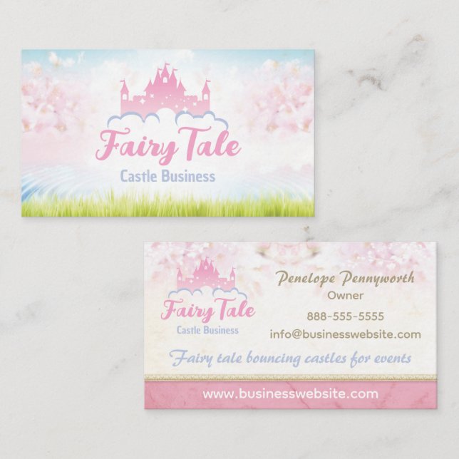 Tarjeta De Visita Fantasy Fairy Tale Castle Business Card (Anverso / Reverso)