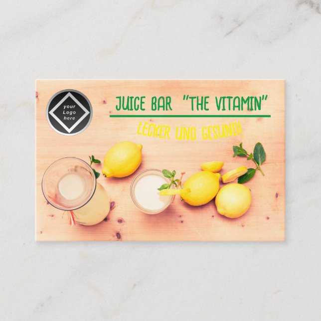 Tarjeta De Visita Farbenfrohe Saftbar (Anverso)