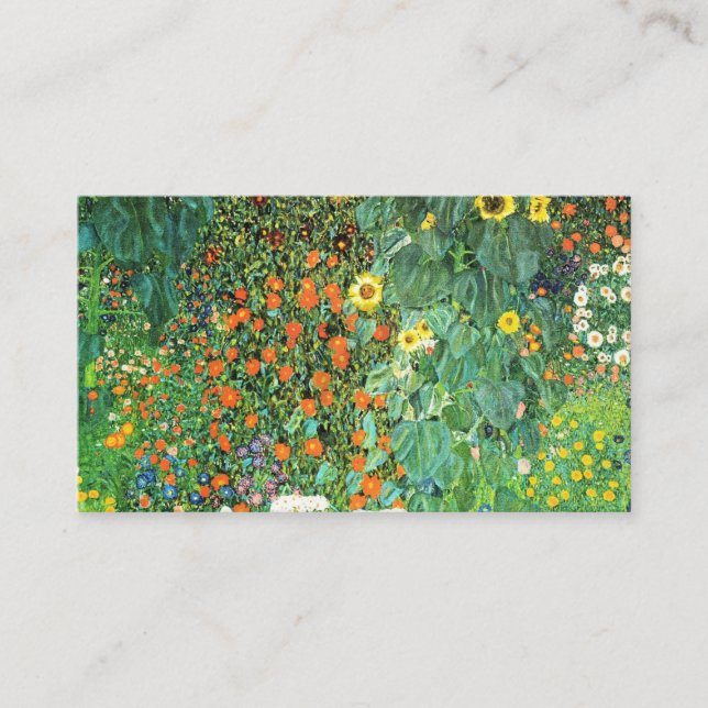 Tarjeta De Visita Farm Garden With Sunflowers Gustav Klimt (Anverso)