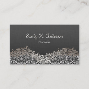 Tarjeta De Visita Farmacéutico - Elegante Lace Damask