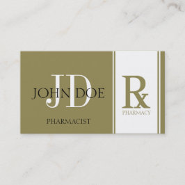 Tarjeta De Visita Farmacéutico/Farmacia Recetada Oro Antiguo