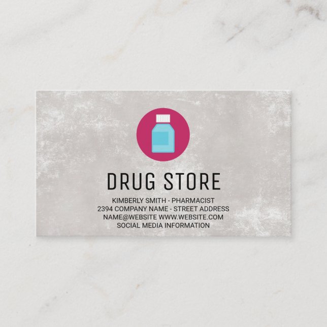 Tarjeta De Visita Farmacéutico | Píldoras medicinales (Anverso)