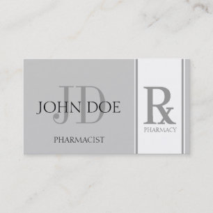 Tarjeta De Visita Farmacéutico/plata de la farmacia de la