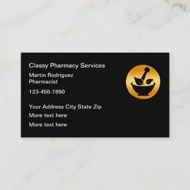 Tarjeta De Visita Farmacia minorista clásica Farmacéutica (Anverso)