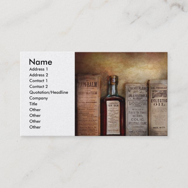 Tarjeta De Visita Farmacia - Tengo mucho dolor (Anverso)