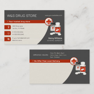 Tarjeta De Visita Farmacia   Tienda de medicamentos
