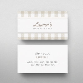 Tarjeta De Visita Farmhouse Beige Buffalo Plaid Business Card
