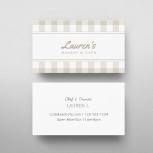 Tarjeta De Visita Farmhouse Beige Buffalo Plaid Business Card