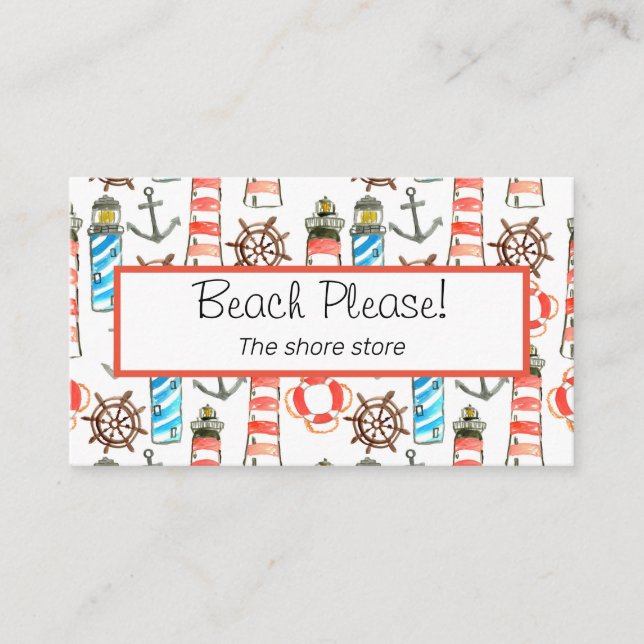 Tarjeta De Visita Faro patriótico de la acuarela (Anverso)