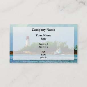 Tarjeta De Visita Faro y barco Nassau Bahamas