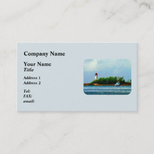 Tarjeta De Visita Faro y barco Nassau Bahamas