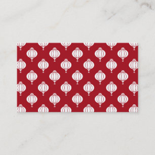 Tarjeta De Visita faros de papel blanco rojo patrón oriental