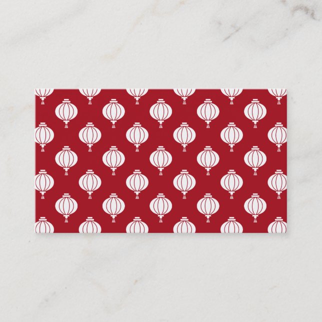 Tarjeta De Visita faros de papel blanco rojo patrón oriental (Anverso)