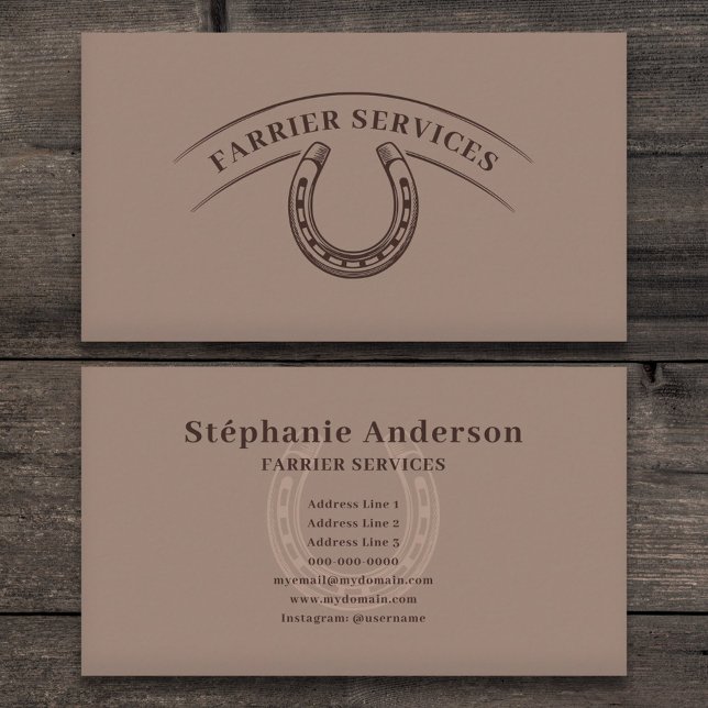 Tarjeta De Visita Farrier & Horseshoe (Farrier & Horseshoe Business Card)