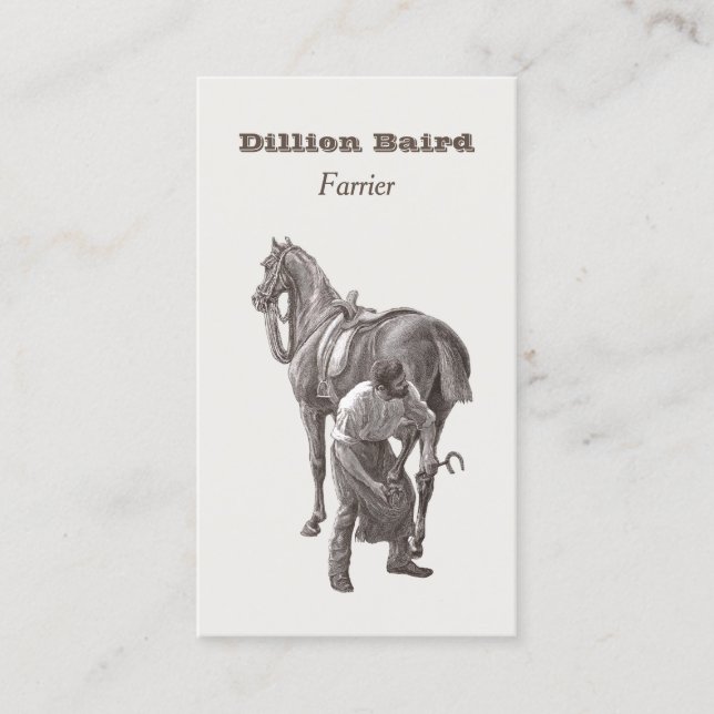 Tarjeta De Visita Farrier Horseshoe Business Card (Anverso)