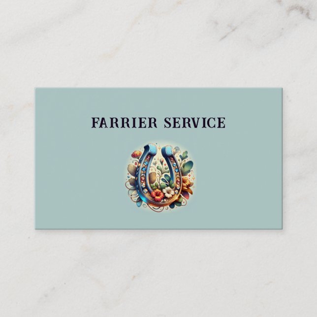 Tarjeta De Visita Farrier Horseshoe Service Wood (Anverso)