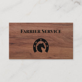 Tarjeta De Visita Farrier Horseshoe Service Wood
