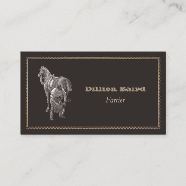 Tarjeta De Visita Farrier Shoeing Horse Business Card (Anverso)