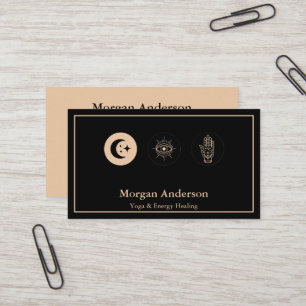 Tarjeta De Visita Fase lunar abstracta oro Energía espiritual sanado