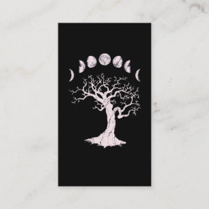 Tarjeta De Visita Fases de la Luna Árbol gótico