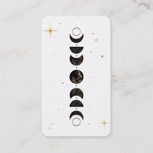 Tarjeta De Visita *~* Fases de la luna cósmica lunar. Shaman Univers (Anverso)