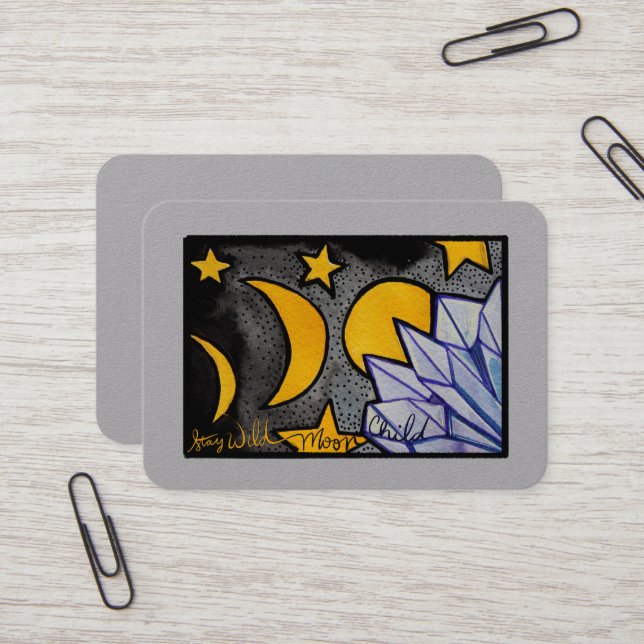 Tarjeta De Visita Fases de la luna silvestre de los niños (Anverso/Reverso In Situ)