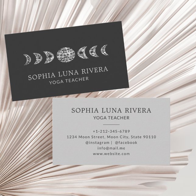 Tarjeta De Visita Fases mínimas celestes de la luna (Minimal Celestial Moon Phases Business Card)