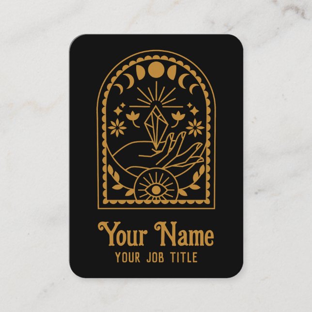 Tarjeta De Visita Fases místicas de la brujería Crystal Moon (Anverso)