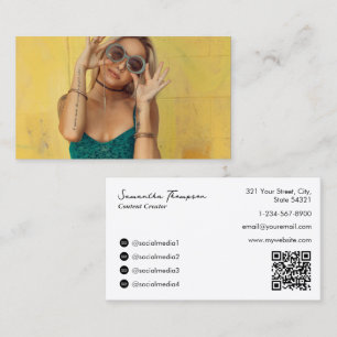 Tarjeta De Visita Fashion Beauty Blogger Content Creator Full Photo