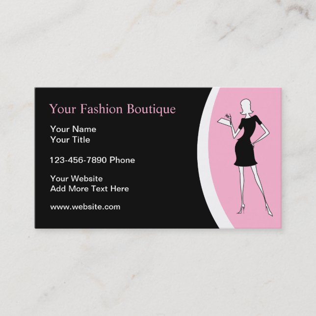 Tarjeta De Visita Fashion Boutique Trendy Business Cards (Anverso)