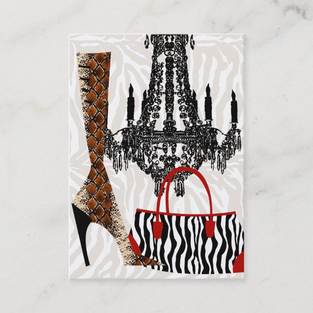 Tarjeta De Visita Fashion Business Card Bolso de cuero de arranque d (Anverso)