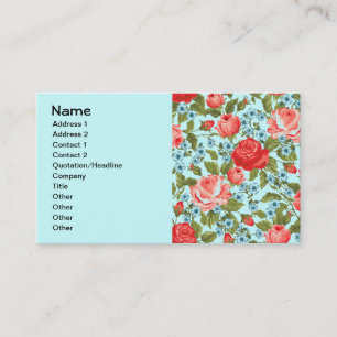 Tarjeta De Visita Fashion floral fino y lindo Guay Girly Retro