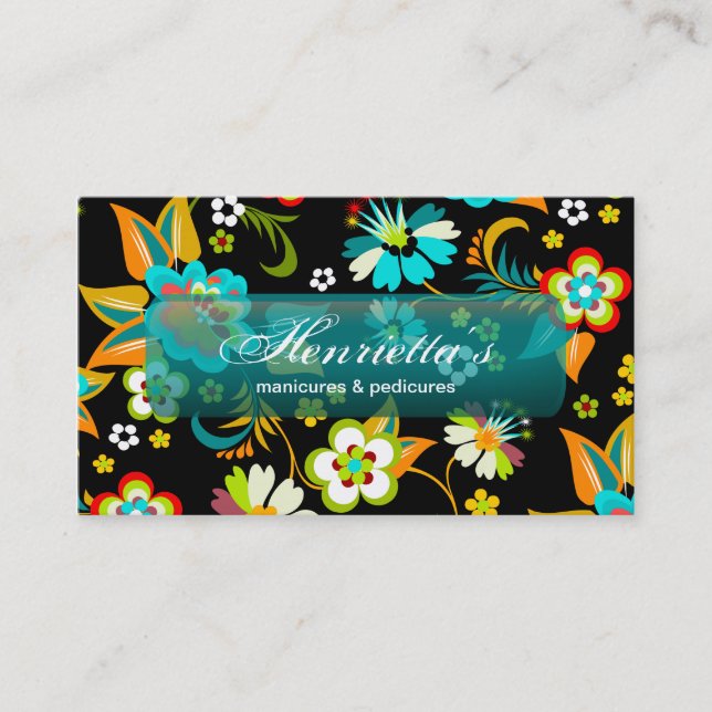 Tarjeta De Visita Fashion floral fino y lindo Guay Girly Retro (Anverso)