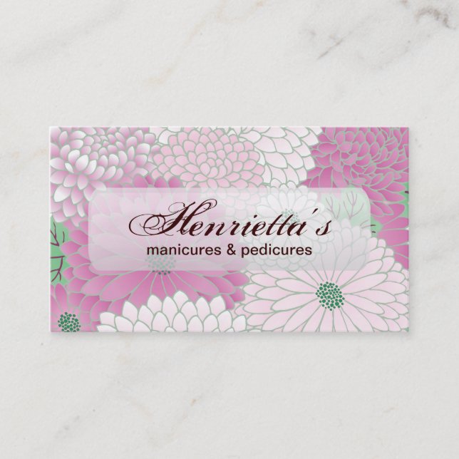 Tarjeta De Visita Fashion floral fino y lindo Guay Girly Retro (Anverso)