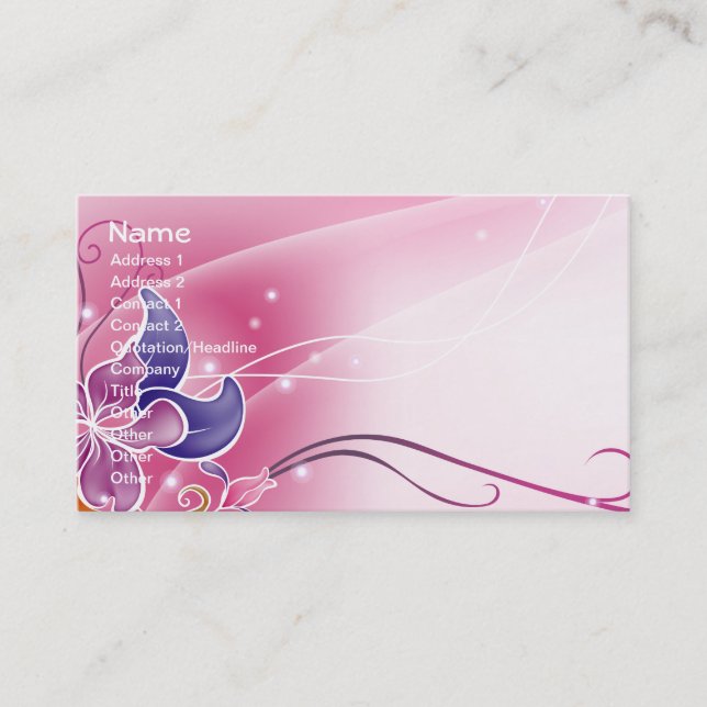 Tarjeta De Visita Fashion floral retro elegante de Guay (Anverso)