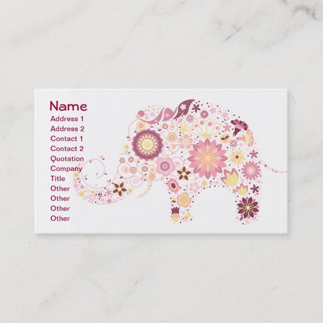 Tarjeta De Visita Fashion floral retro elegante de Guay (Anverso)