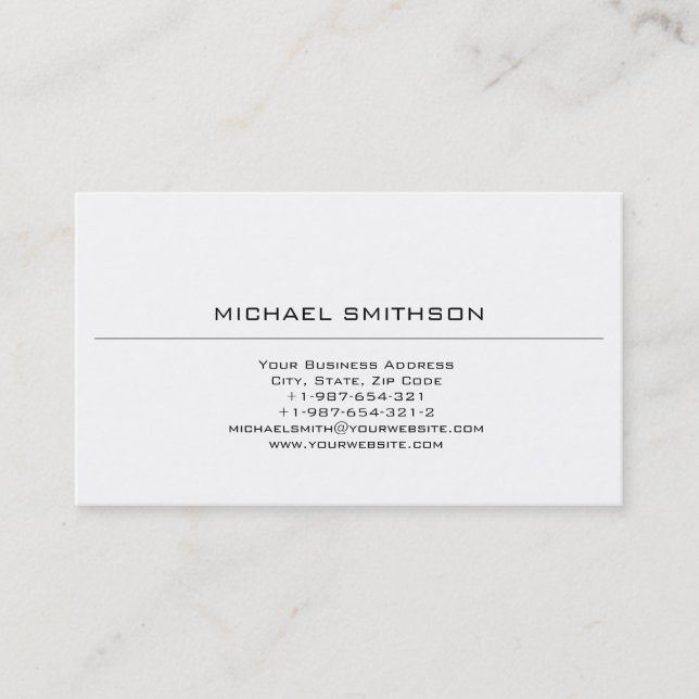 Tarjeta De Visita Fashion Plain Black White Business Card (Anverso)