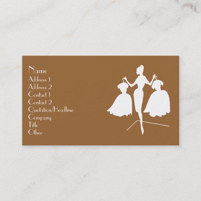 Tarjeta De Visita Fashion Silhouette (Anverso)