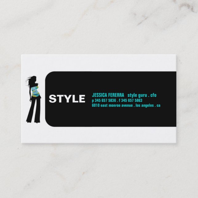Tarjeta de visita Fashionista (Anverso)