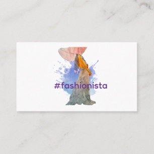 Tarjeta De Visita Fashionista Negra con Trenzas