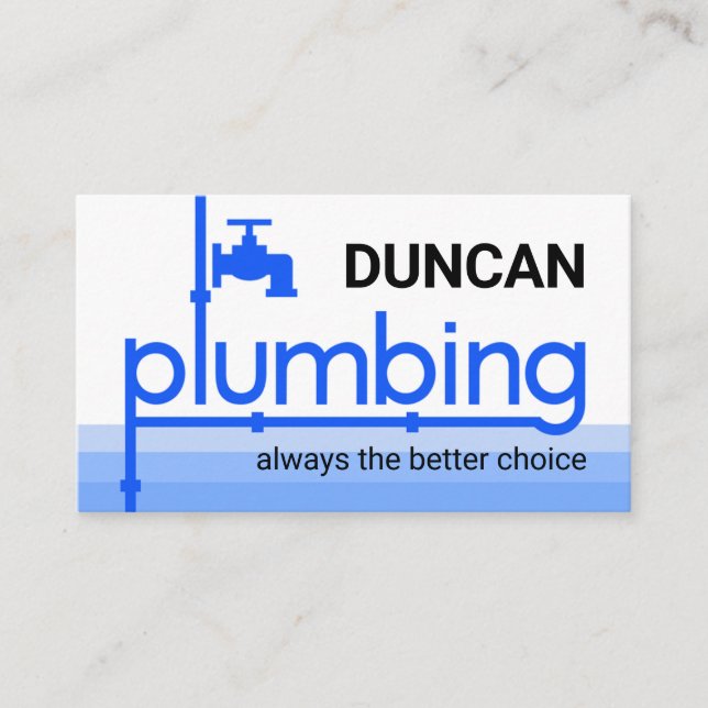 Tarjeta De Visita Faucet Pipeline Leaking Blue Water (Anverso)