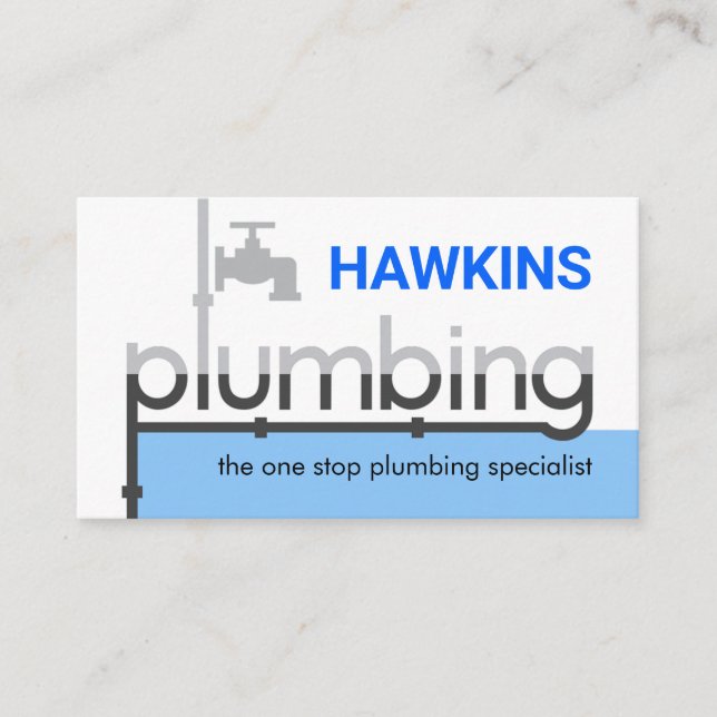 Tarjeta De Visita Faucet Pipeline Leaking Blue Waters (Anverso)