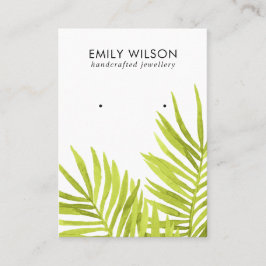 TARJETA DE VISITA FAUNA DE PALMERAS TROPICALES VERDES CON AUTOBÚS DE