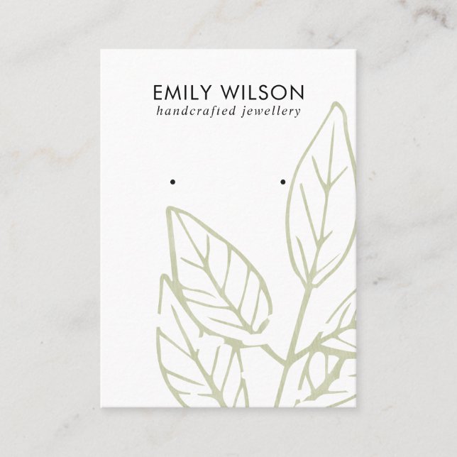 TARJETA DE VISITA FAUNA TROPICAL VERDE DE LA PELUQUERÍA CON LA PANTA (Anverso)